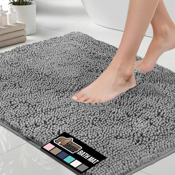 GORILLA GRIP Bath Rug Mat, Thick Soft Absorbent Chenille, Quick Dry